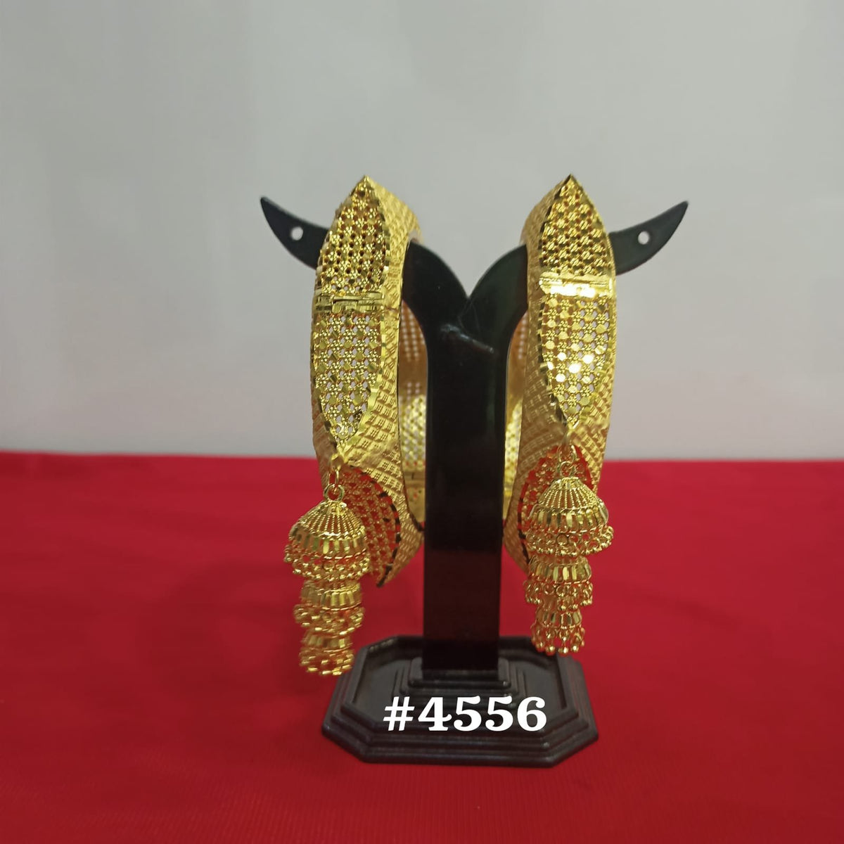 Gold Plated Bridal Wear Hexa Bangles, PMJ Model No: 4556