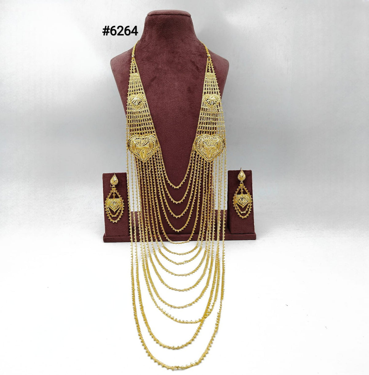 Exclusive Gold Plated Long Necklaces Set, PMJ Model No: 6264