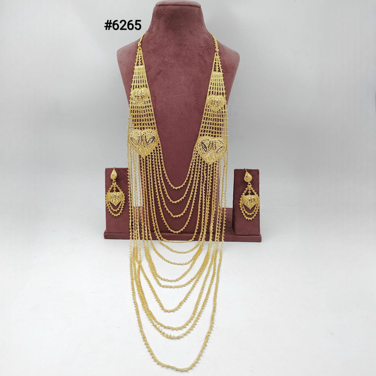 Exclusive Gold Plated Long Necklaces Set, PMJ Model No: 6265