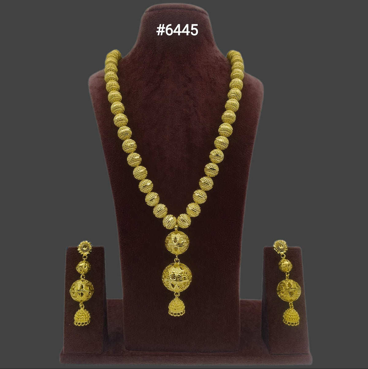 Gold Plated Long Necklace Set, PMJ Model No: 6445