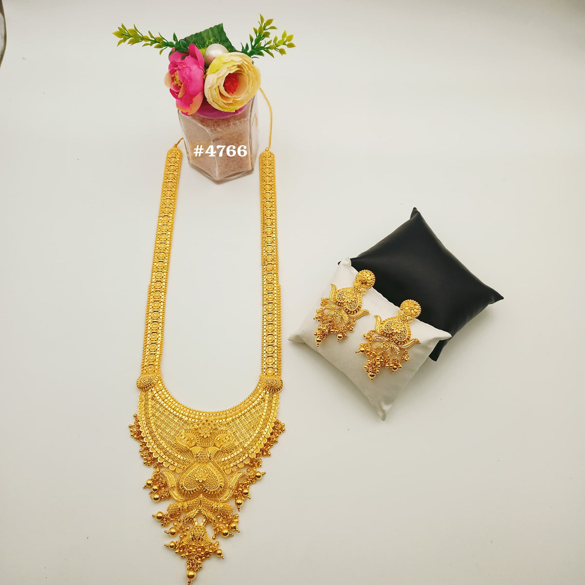 Exclusive Gold Plated Long Necklaces Set, PMJ Model No: 4766