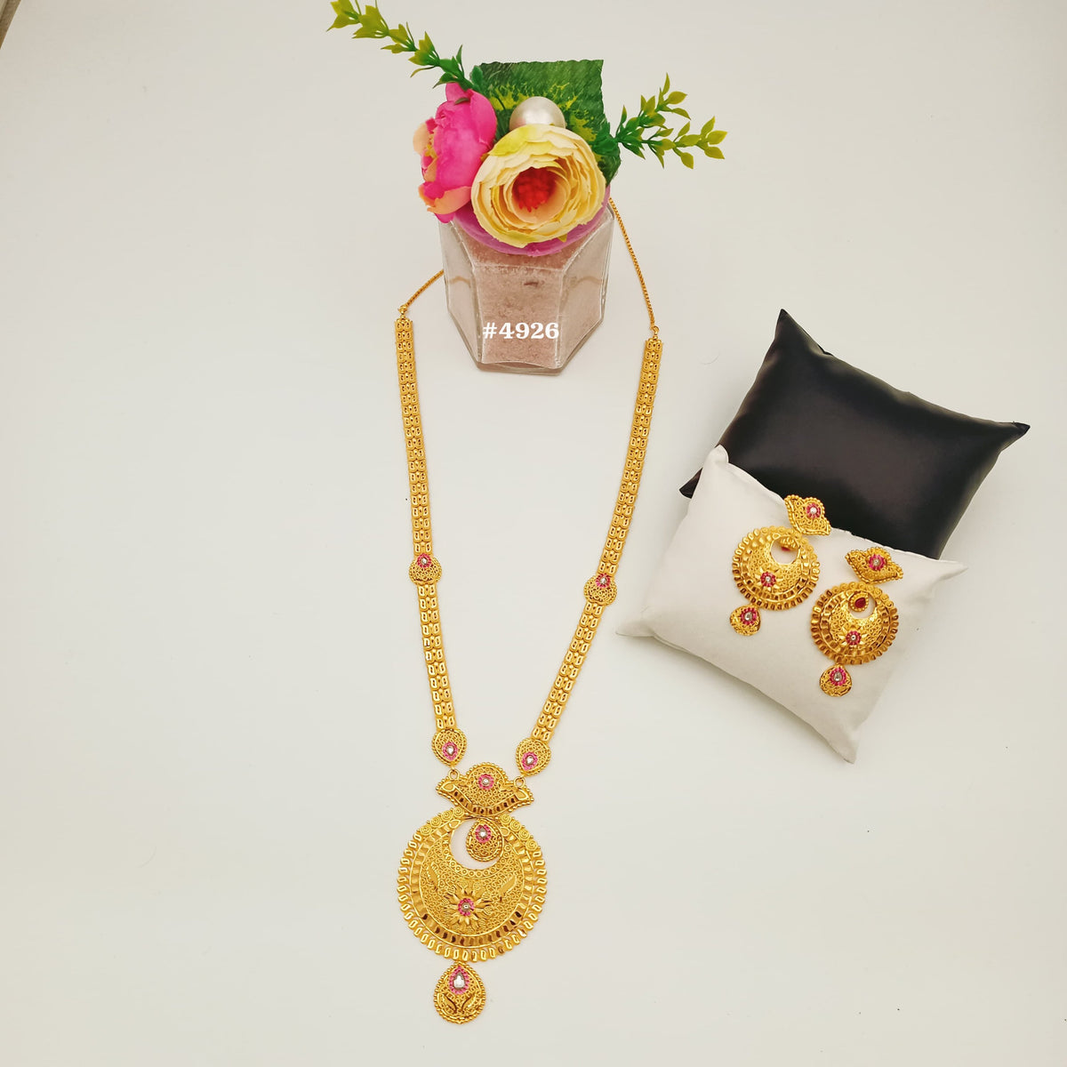 Exclusive Gold Plated Long Necklaces Set, PMJ Model No: 4926