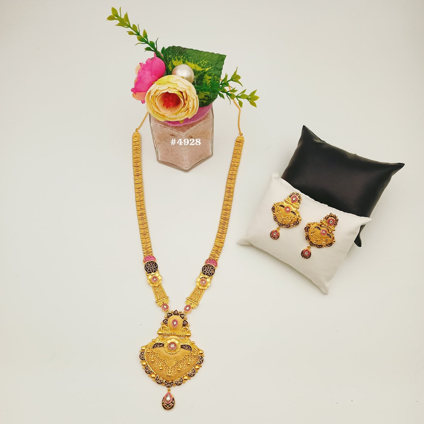 Exclusive Gold Plated Long Necklaces Set, PMJ Model No: 4928