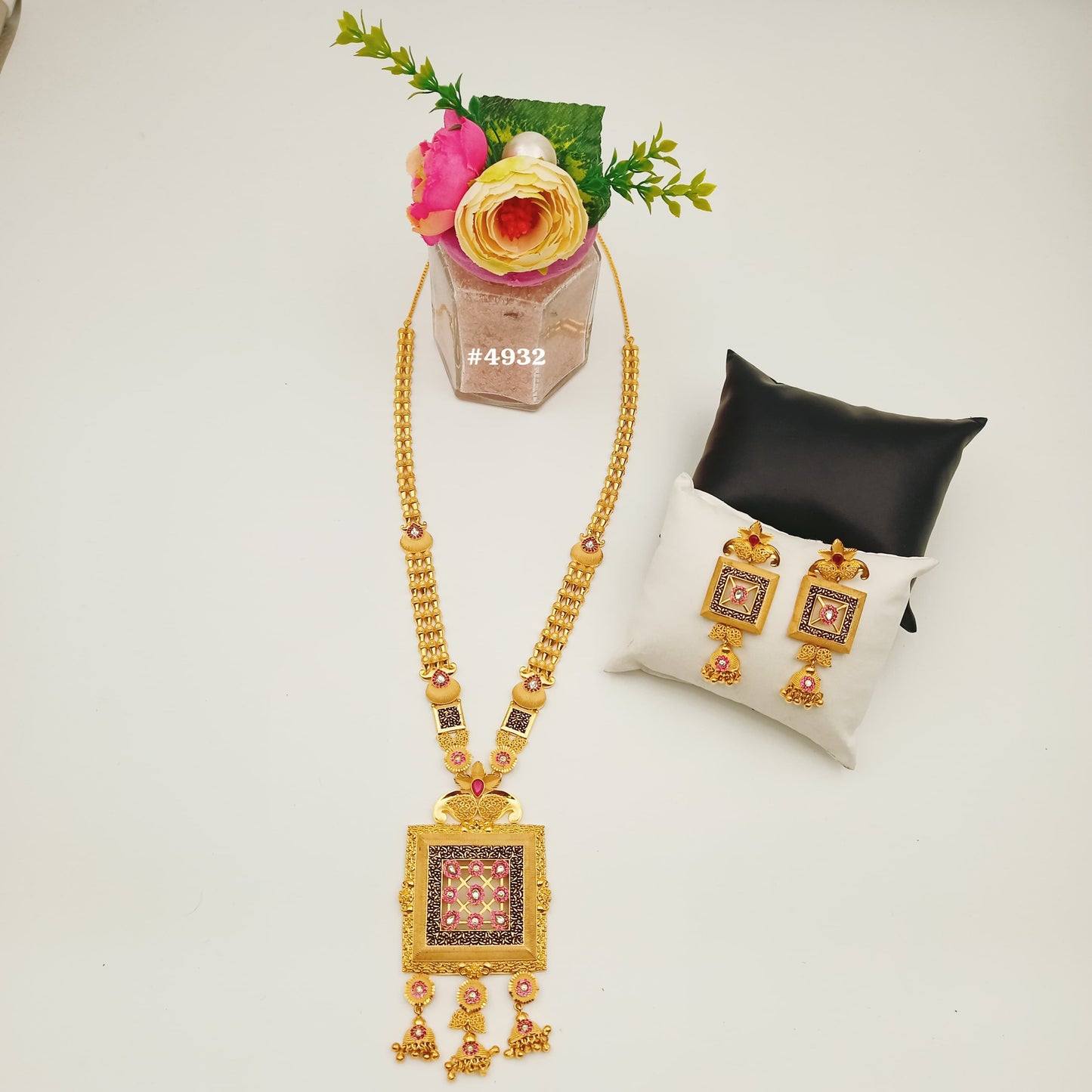 Exclusive Gold Plated Long Necklaces Set, PMJ Model No: 4932