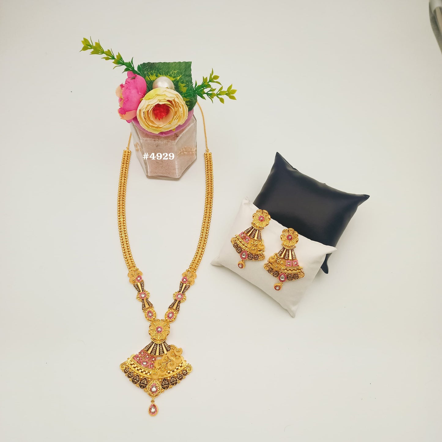 Exclusive Gold Plated Long Necklaces Set, PMJ Model No: 4929