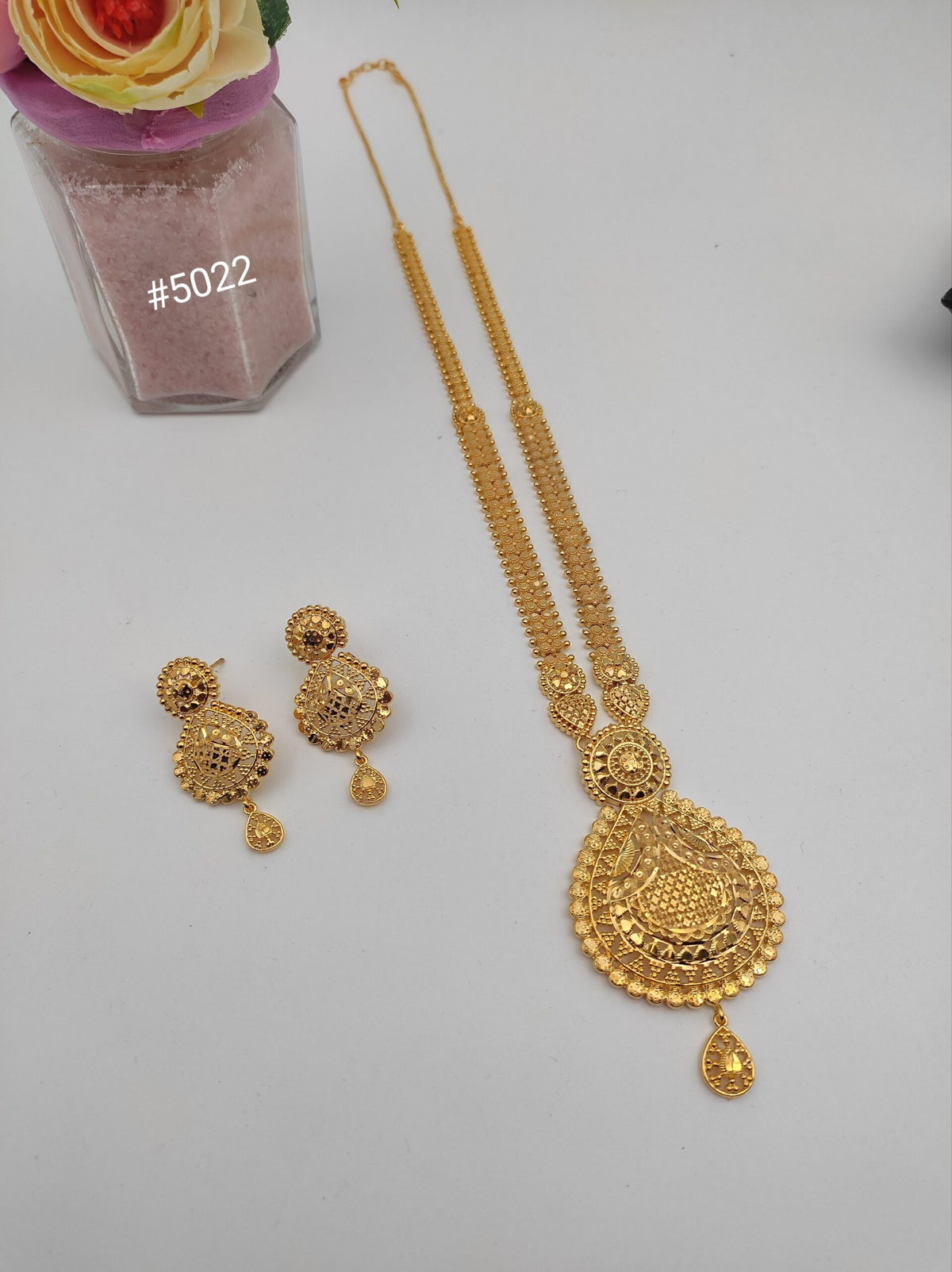 Exclusive Gold Plated Long Necklaces Set, PMJ Model No: 5022