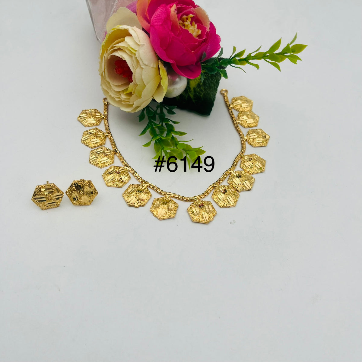 Gold Plated Short Necklace, PMJ Model No: 6149
