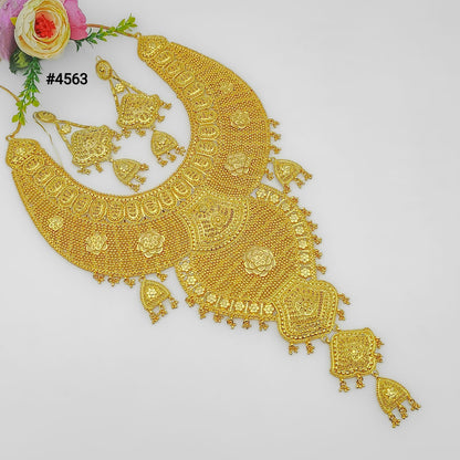 Designer Gold Plated Long Necklace Set, PMJ Model No: 4563