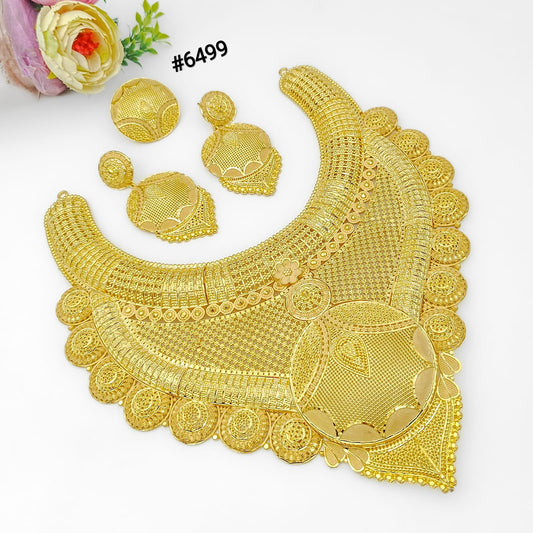 Gold Plated Long Necklace Set, PMJ Model No: 6499