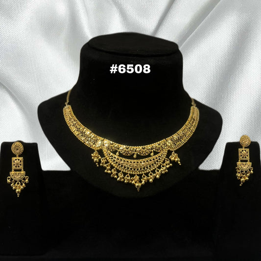 Gold Plated Short Necklace Set, PMJ Model No: 6508