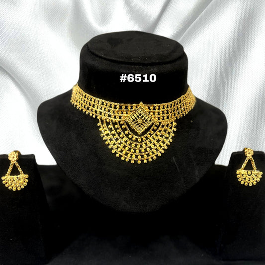 Gold Plated Short Necklace Set, PMJ Model No: 6510