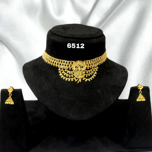 Gold Plated Short Necklace Set, PMJ Model No: 6512