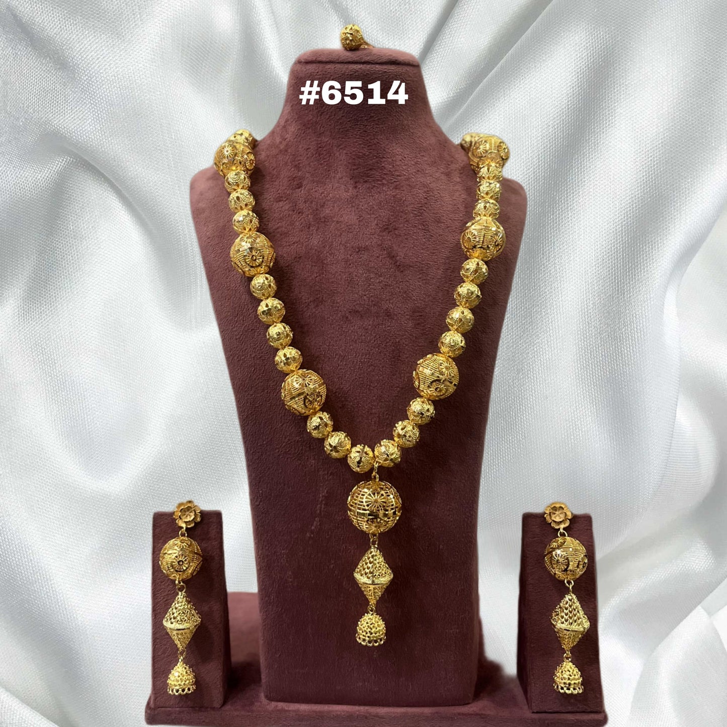 Exclusive Gold Plated Long Necklaces Set, PMJ Model No: 6514