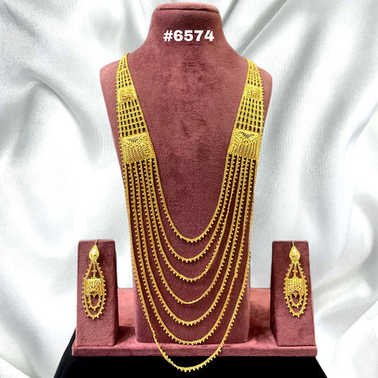 Exclusive Gold Plated Long Necklace Set, PMJ Model No: 6574