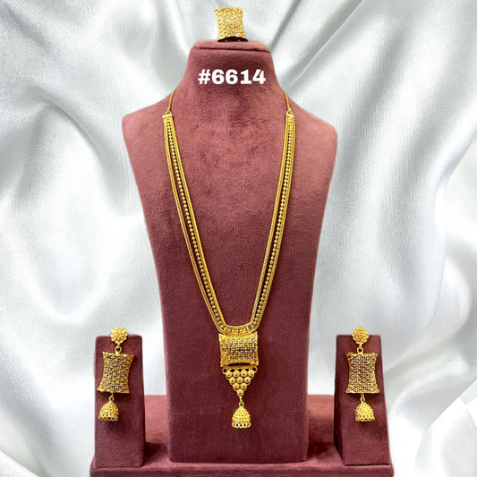 Exclusive Gold Plated Long Necklaces Set, PMJ Model No: 6614