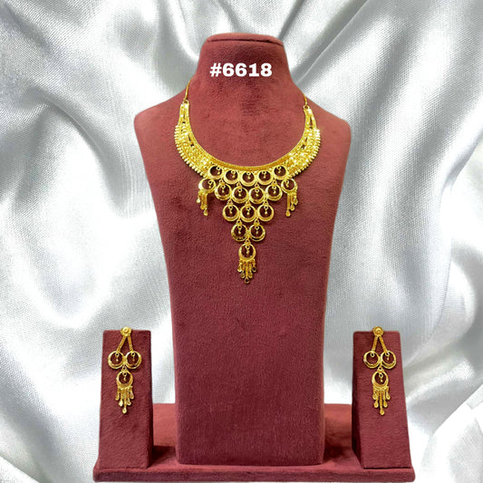 Designer Gold Plated Long Necklace Set, PMJ Model No: 6618