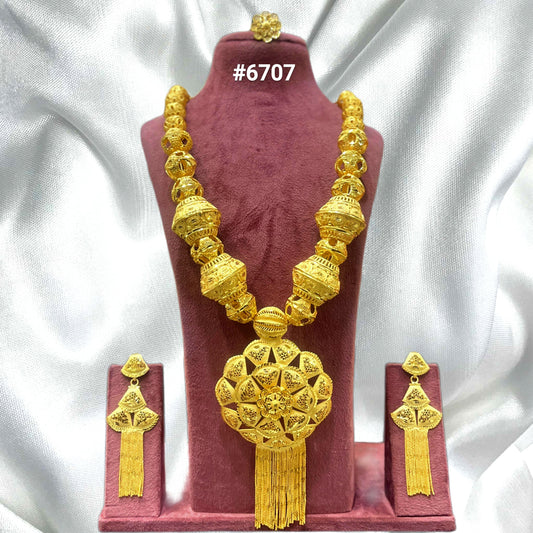 Exclusive Gold Plated Long Necklaces Set, PMJ Model No: 6707