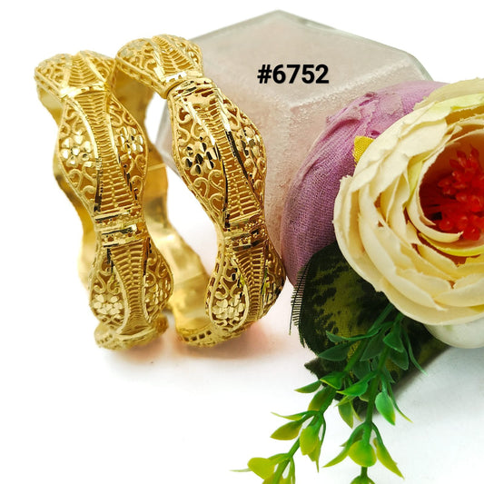 PMJ Beautiful Gold Plated Bangles Model No : 6752