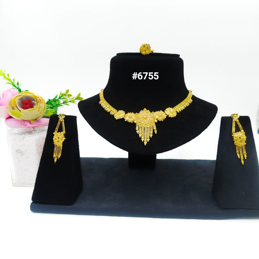 Gold Plated Small Necklace Set, PMJ Model No: 6755