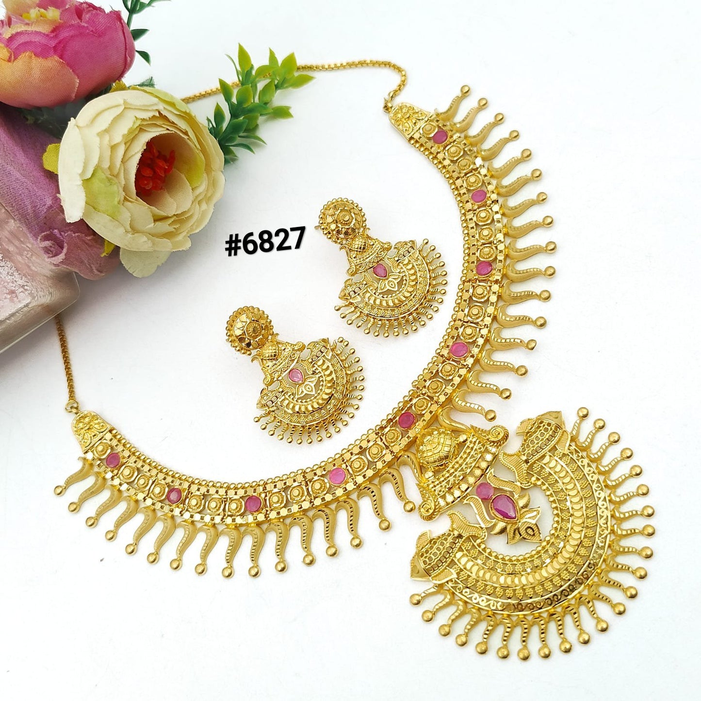 Gold Plated Small Necklace Set  PMJ Model No : 6827