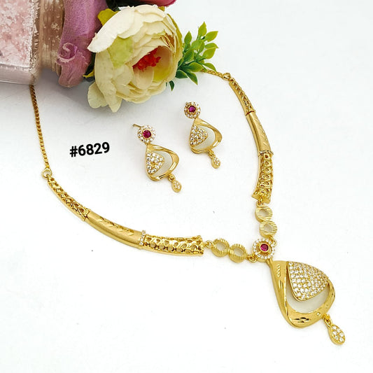 Gold Plated Small Necklace Set PMJ Model No : 6829