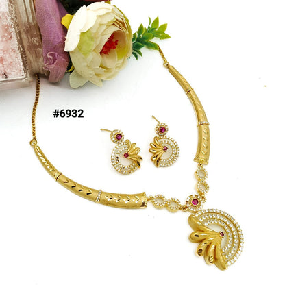 Gold Plated Small Necklace Set PMJ Model No : 6932