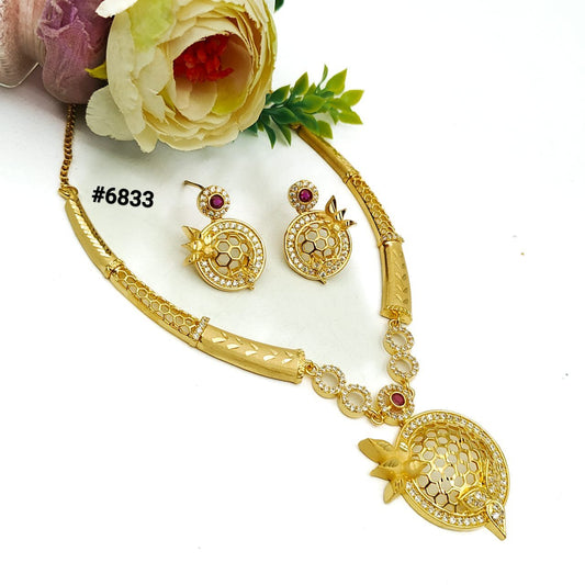 Gold Plated Small Necklace Set PMJ Model No : 6833