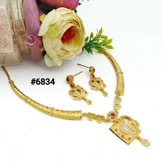 Gold Plated Small Necklace Set PMJ Model No : 6834