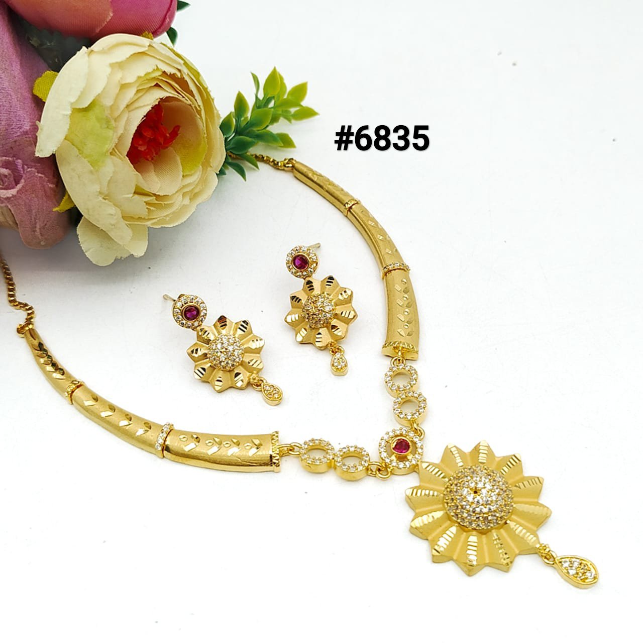 Gold Plated Small Necklace Set PMJ Model No : 6835