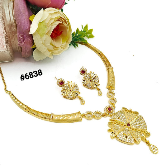 Gold Plated Small Necklace Set PMJ Model No : 6838