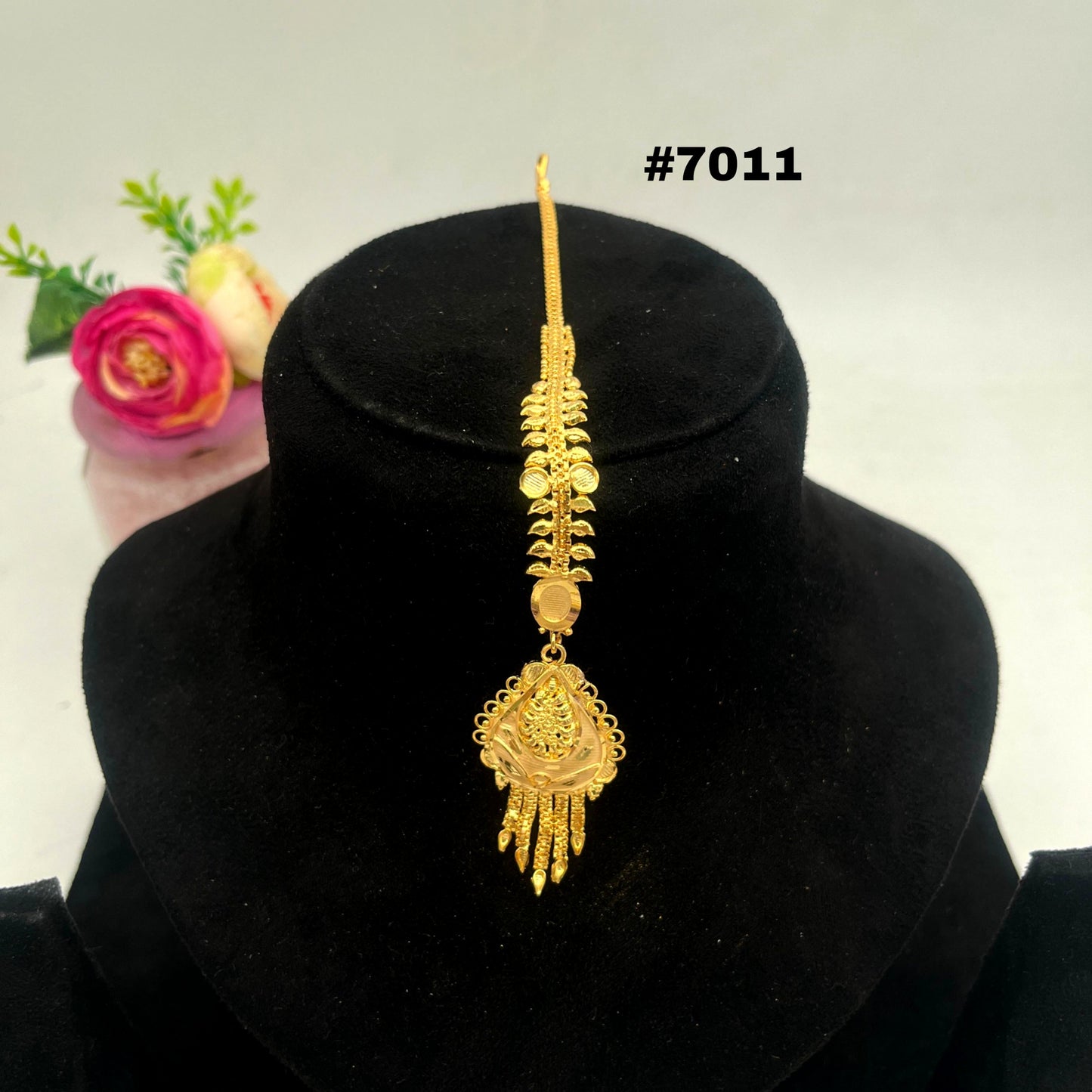 Gold Plated Jewellery, Maang Tika PMJ Model No : 7011