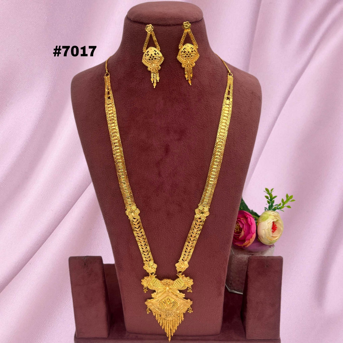 1 Gram Gold Plated Long Necklace, PMJ Model No: 7017