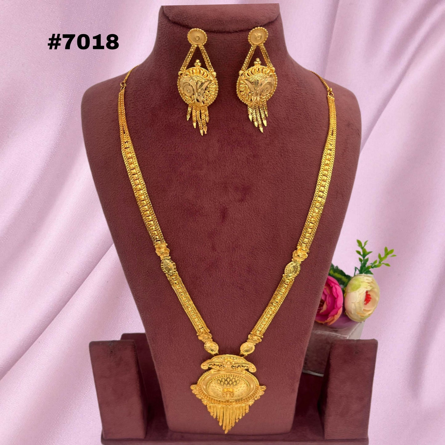 1 Gram Gold Plated Long Necklace, PMJ Model No: 7018