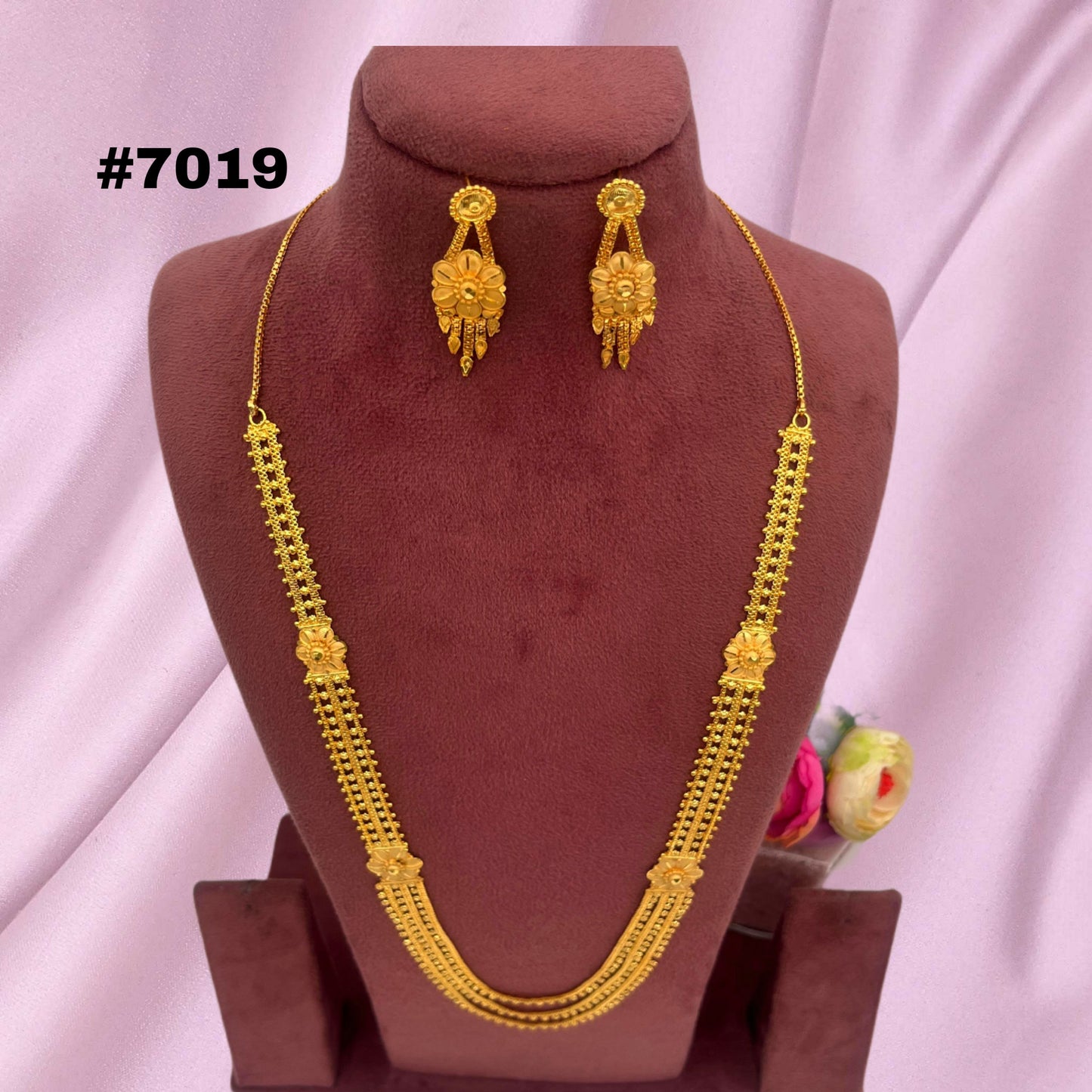 1 Gram Gold Plated Long Necklace, PMJ Model No: 7019