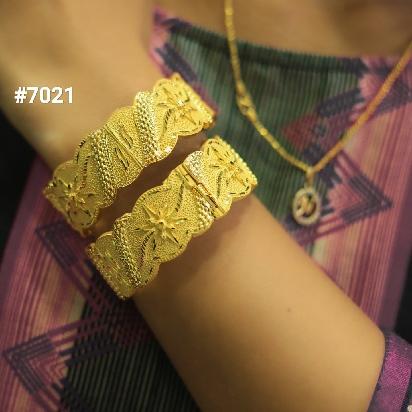 Gold Plated Jewellery, Spring Bangles  PMJ Model No : 7021