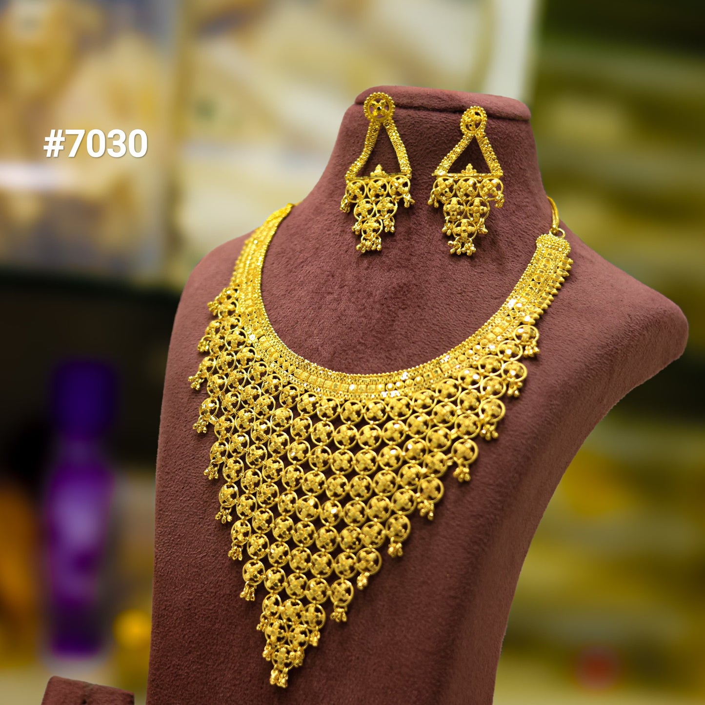 One Gram Gold Plated Short Necklace PMJ Model No : 7030