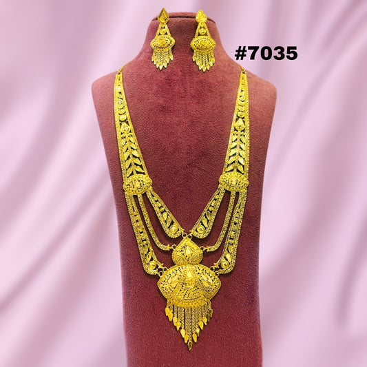 Gold Plated Long Necklace 1 Gram Gold PMJ Model No : 7035