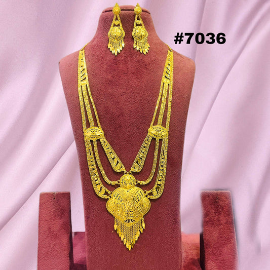 Gold Plated Long Necklace 1 Gram Gold PMJ Model No : 7036