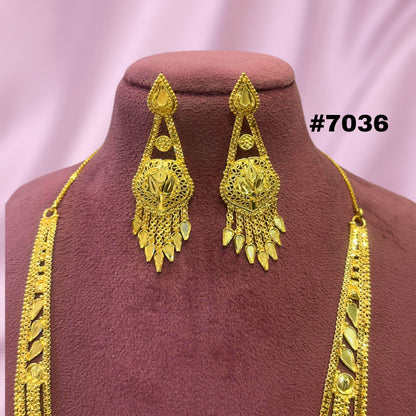 Gold Plated Long Necklace 1 Gram Gold PMJ Model No : 7036