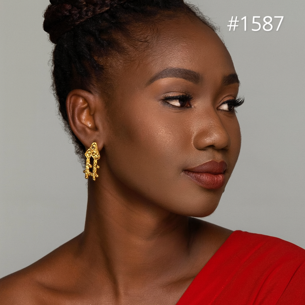 PMJ Exclusive Gold Plated Beautiful Earrings Set Junk Jewelry Sale MODEL : 1587