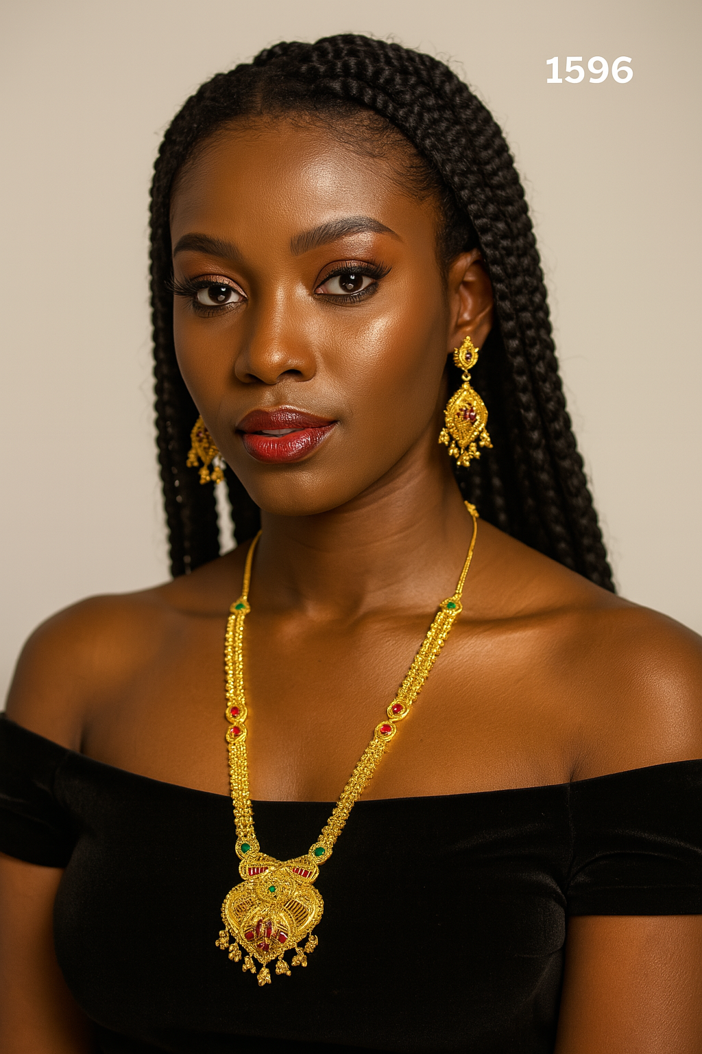 PMJ Indian Real Gold Plated Beautiful Pendant Necklace Bollywood Style Jewelry Sale MODEL : 1596