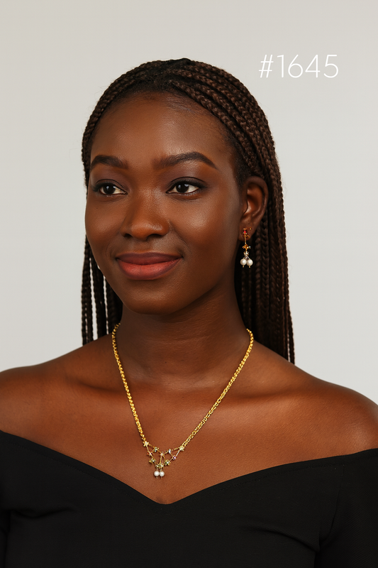 PMJ Indian Gold Plated Chain with Style Pendant Jewelry Sale Model No: 1645