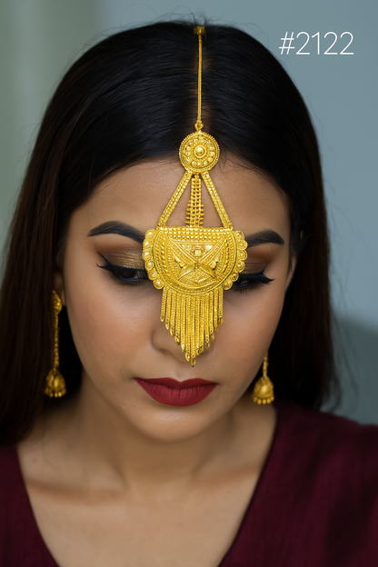 Gold Plated Maang Tika PMJ Model No: 2122