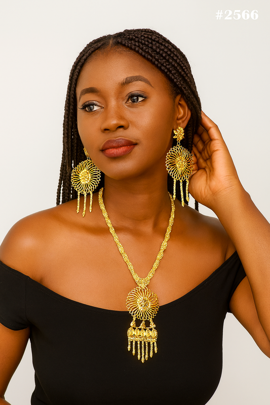 gold-plated-beautiful-stylish-long-necklace-with-earrings-MODEL:2566