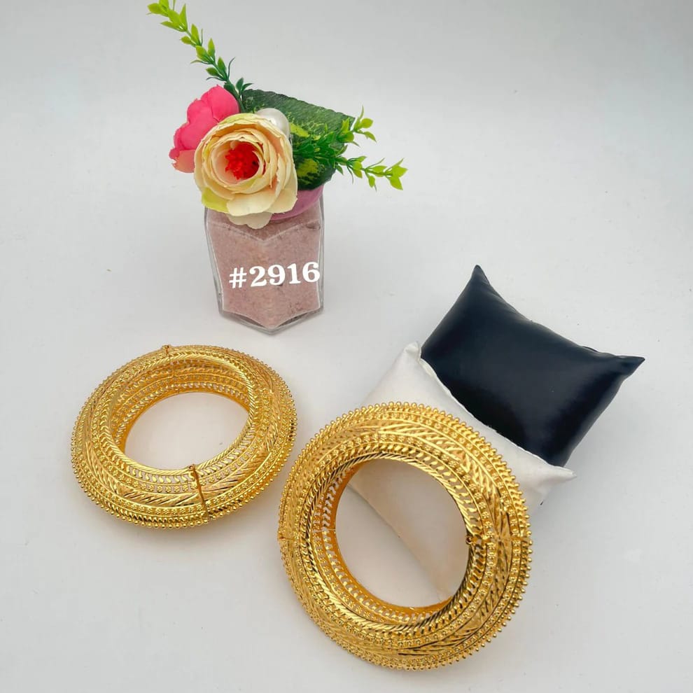 Gold Plated Bridal Wear Bangles, PMJ Model No: 2916