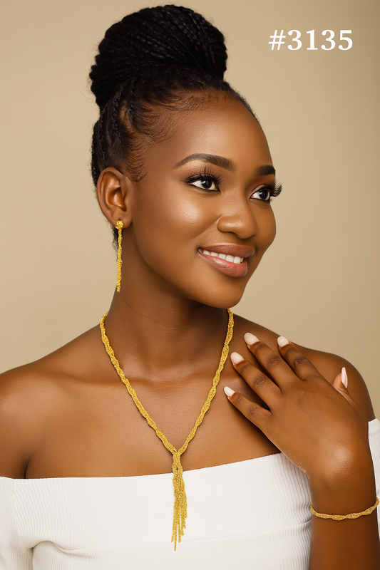 Gold Plated Beautiful Stylish Long Necklace MODEL:3135