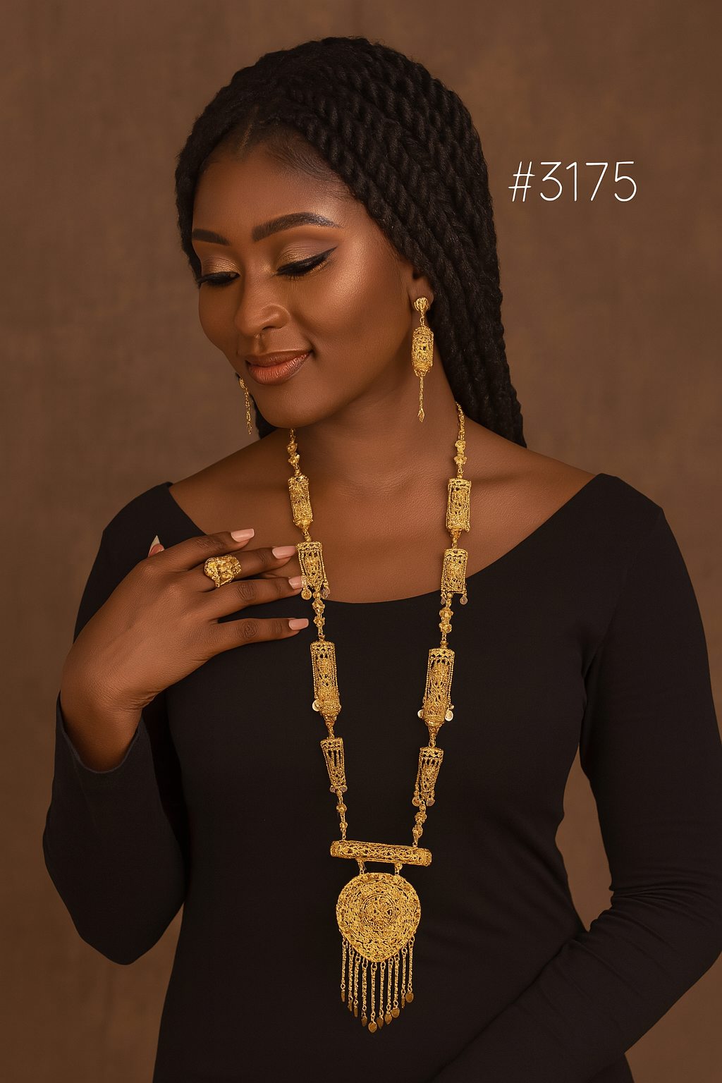 Designer Hand Made Jewelry Long Necklace Set, PMJ Model No: 3175