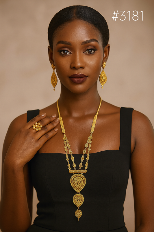 Designer Hand Made Jewelry Long Necklace Set, PMJ Model No: 3181