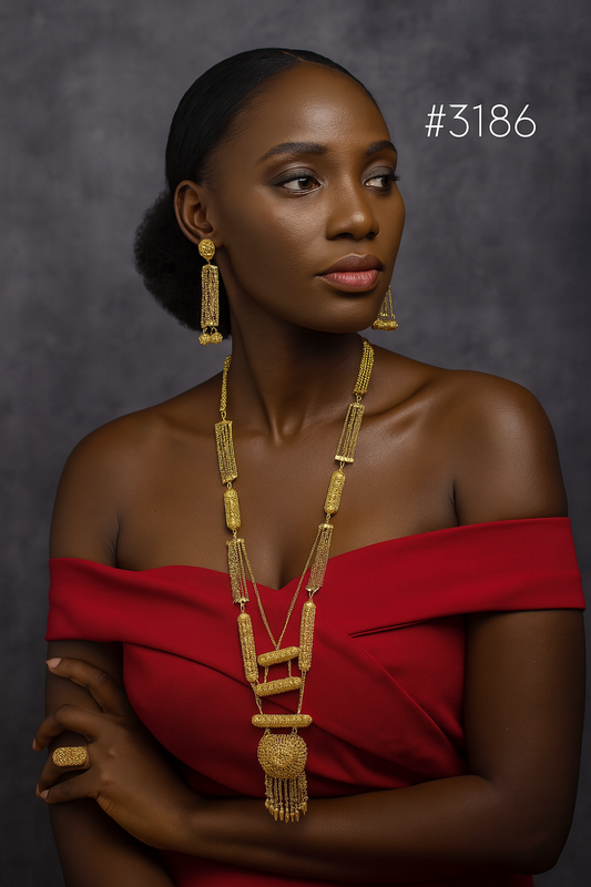 Designer Hand Made Jewelry Long Necklace Set, PMJ Model No: 3186