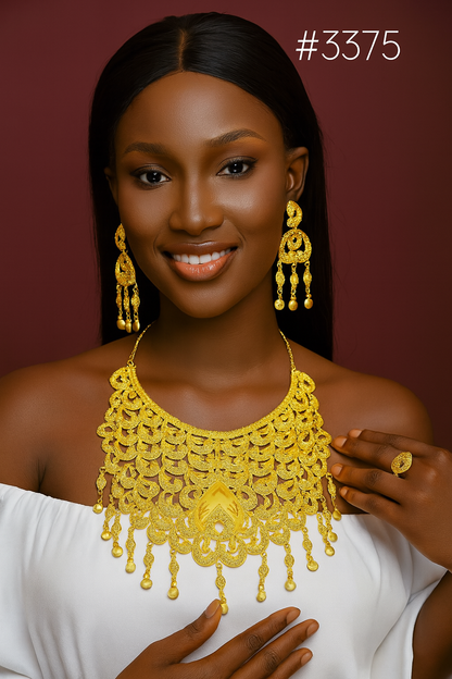 Gold Plated Short Necklace Set, PMJ Model No: 3375